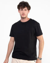 Solid Black Cotton T-Shirt Solid Tees