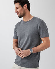 Charcoal Melange Solid Cotton T-Shirt
