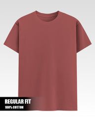 Solid Coral Cotton T-Shirt