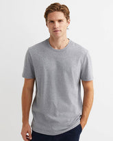Grey Melange Solid Cotton T-Shirt Solid Tees