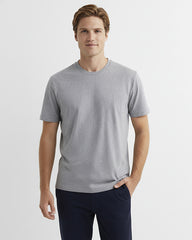 Grey Melange Solid Cotton T-Shirt