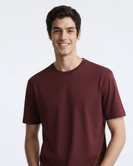 Solid Maroon Cotton T-Shirt