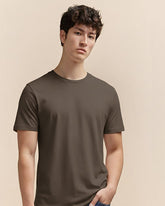 Solid Mushroom Cotton T-Shirt Solid Tees