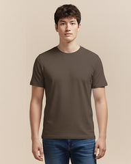 Solid Mushroom Cotton T-Shirt