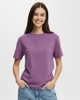 Solid Purple Cotton T-Shirt Solid Tees