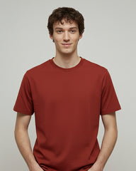 Brick Red Basic Cotton T-Shirt