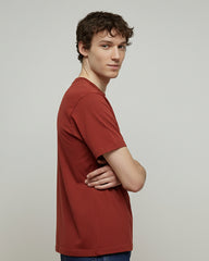 Brick Red Basic Cotton T-Shirt