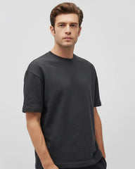 Solid Steel Grey Cotton T-Shirt