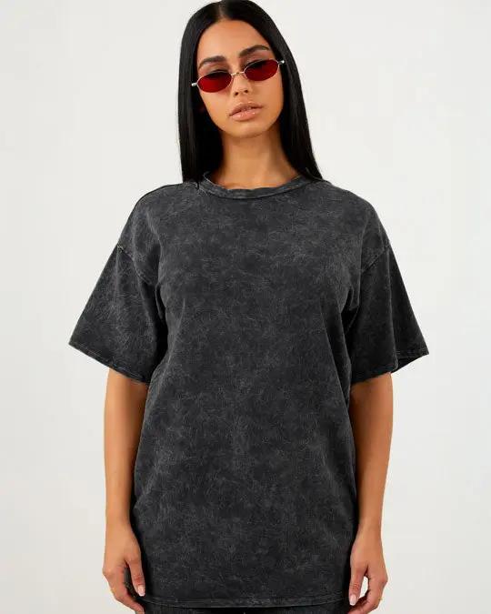 Black - Acid Washed Oversized T-Shirts Oversized Tees