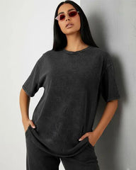 Black - Acid Washed Oversized T-Shirts Oversized Tees