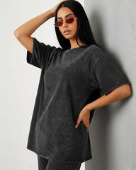 Black - Acid Washed Oversized T-Shirts Oversized Tees