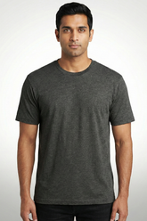 Charcoal Melange Solid Cotton T-Shirt Tshirts
