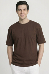 Solid Coffee Brown Cotton T-Shirt Tshirts
