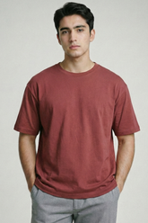 Solid Coral Cotton T-Shirt Tshirts