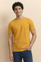 Solid Golden Yellow Cotton T-Shirt Tshirts