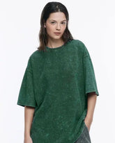 Bottle Green - Acid Washed Oversized T-Shirts Oversized Tees