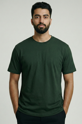 Solid Green Cotton T-Shirt Tshirts