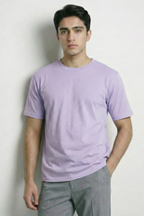 Solid Lavender Cotton T-Shirt Tshirts