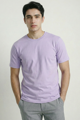 Solid Lavender Cotton T-Shirt Tshirts