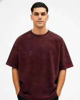 Maroon - Acid Washed Oversized T-Shirts