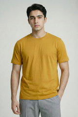 Solid Mustard Yellow Cotton T-Shirt Tshirts