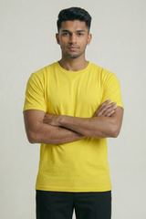 Solid New Yellow Cotton T-Shirt Tshirts