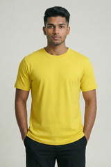 Solid New Yellow Cotton T-Shirt Tshirts