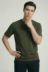 Solid Olive Green Cotton T-Shirt Tshirts