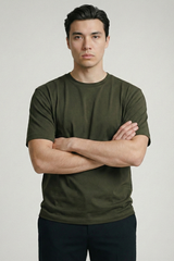 Solid Olive Green Cotton T-Shirt Tshirts