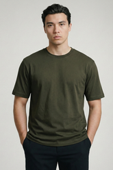 Solid Olive Green Cotton T-Shirt Tshirts