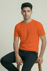 Solid Orange Cotton T-Shirt Tshirts