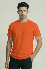 Solid Orange Cotton T-Shirt Tshirts