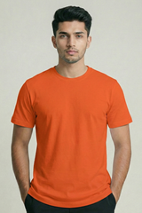 Solid Orange Cotton T-Shirt Tshirts