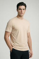 Solid Peach Cotton T-Shirt Tshirts