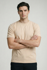 Solid Peach Cotton T-Shirt Tshirts