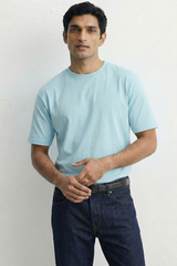 Solid Baby Blue Cotton T-Shirt Tshirts
