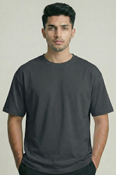 Solid Steel Grey Cotton T-Shirt Tshirts