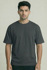 Solid Steel Grey Cotton T-Shirt Tshirts