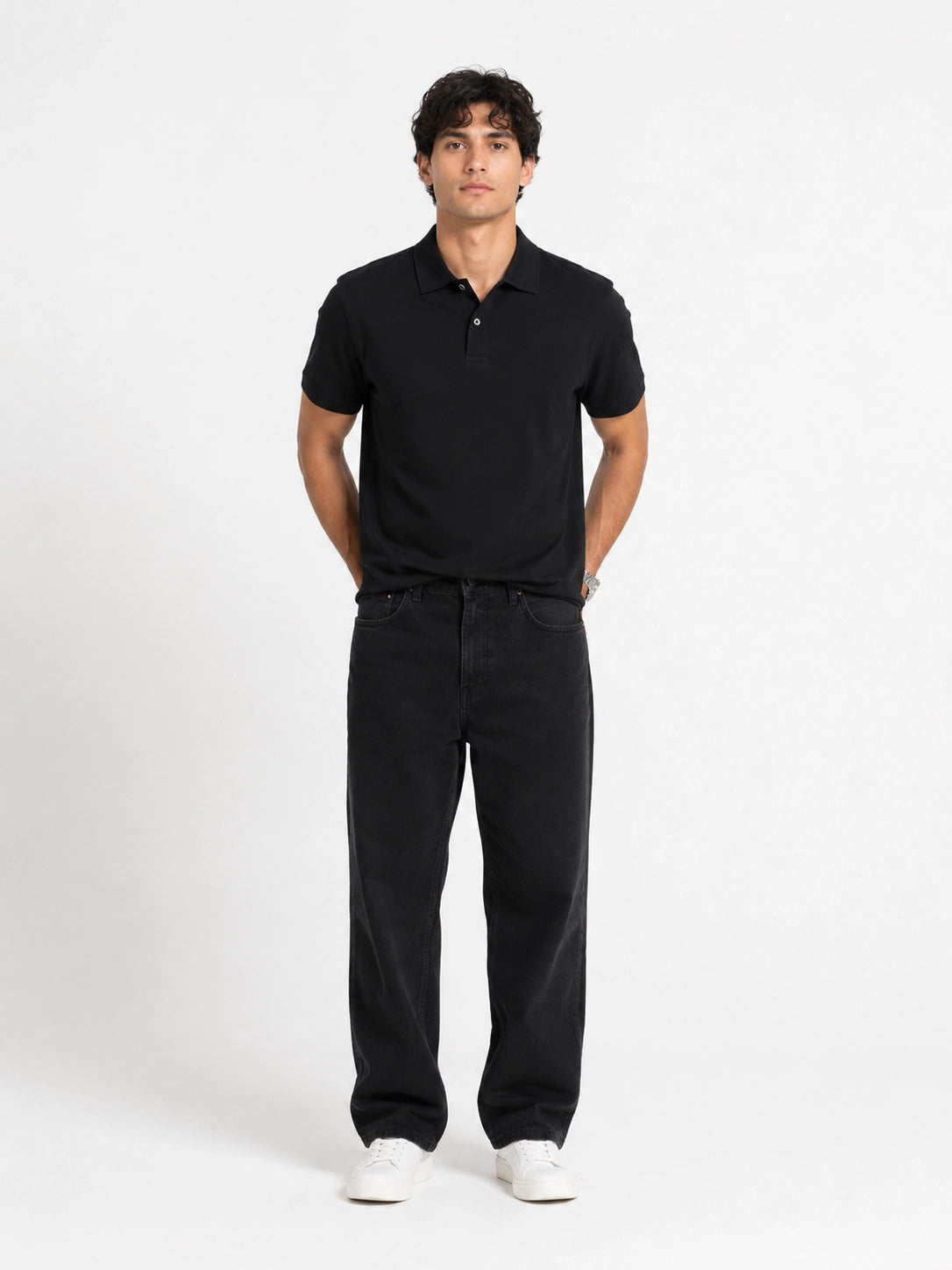 BLACK - POLO TSHIRT