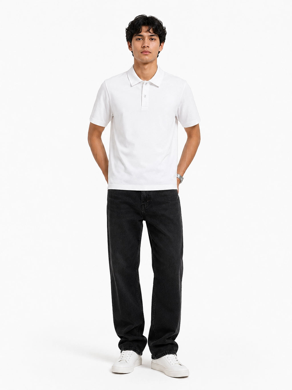 WHITE - POLO TSHIRT
