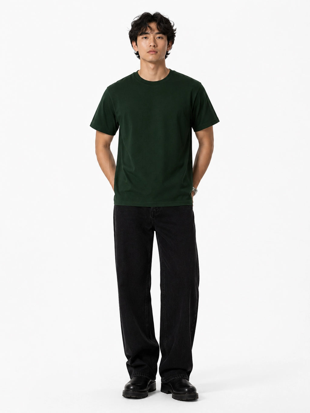 DARK GREEN - REGULAR FIT TSHIRT