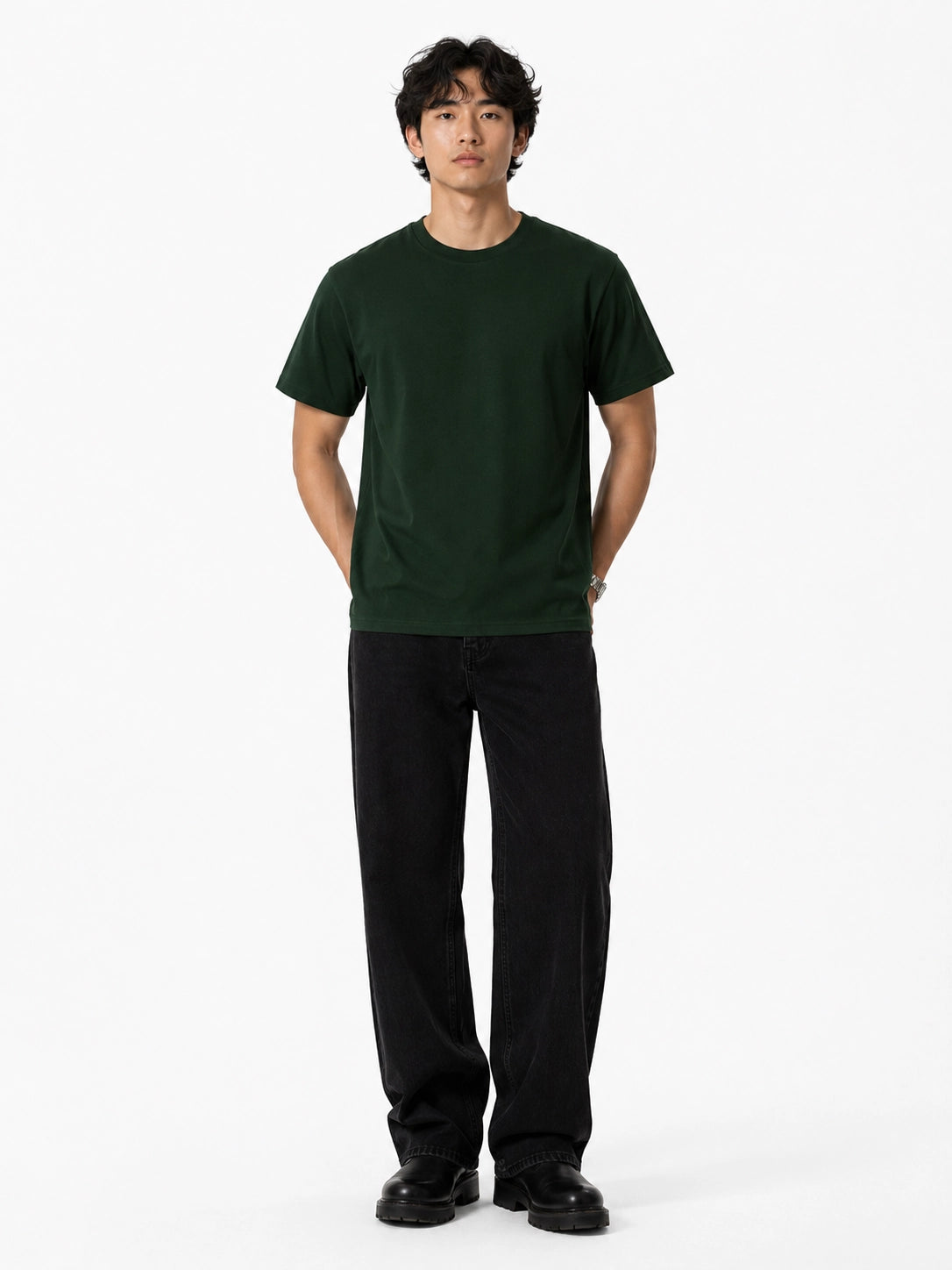 DARK GREEN - REGULAR FIT TSHIRT