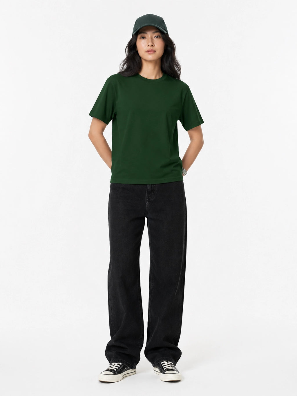 DARK GREEN - REGULAR FIT TSHIRT
