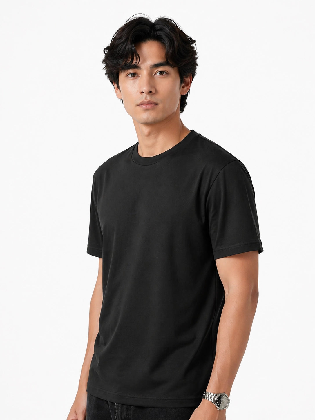 BLACK - REGULAR FIT TSHIRT