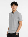 GREY MELANGE - POLO TSHIRT