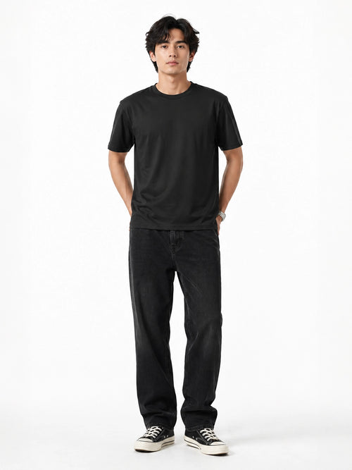 BLACK - REGULAR FIT TSHIRT