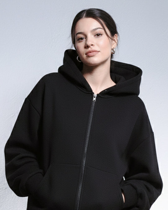Black - Unisex Zip Hoodie
