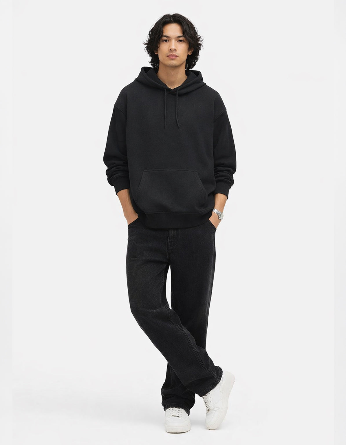 BLACK - OVERSIZED HOODIE