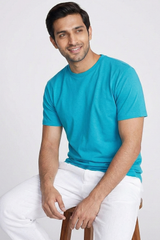 Solid Sky Blue Cotton T-Shirt  Tshirts