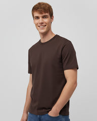 Solid Coffee Brown Cotton T-Shirt